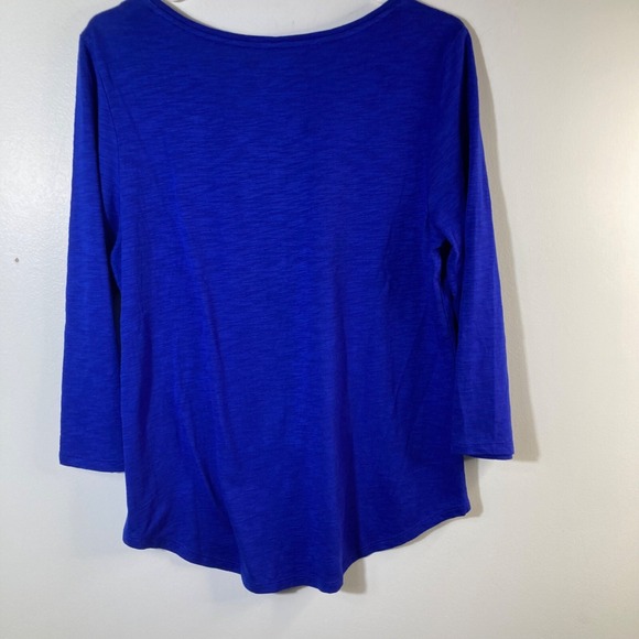 Womens Chicos The Ultimate V Neck 3/4 Sleeve Tee Shirt Blue M Cotton Modal - Picture 2 of 7